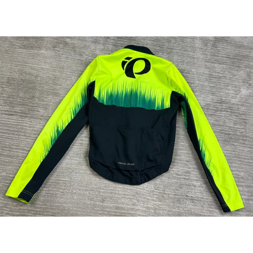 Pearl Izumi Cycling Jacket Mens Small Yellow Black SELECT Thermal Full Zip 28813